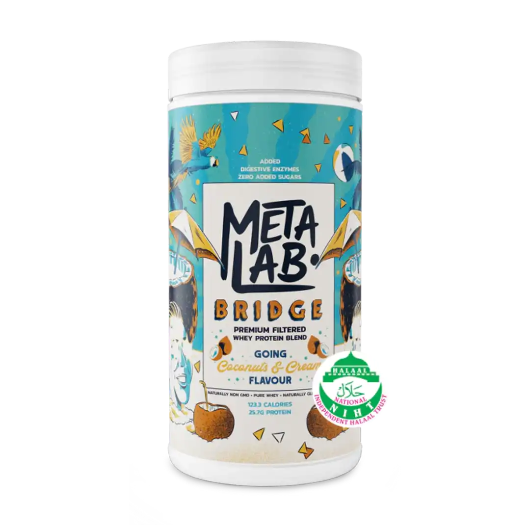 Metalab BRIDGE Premium Tri-Whey Protein Blend Going Coconuts & Cream, 29 Servings