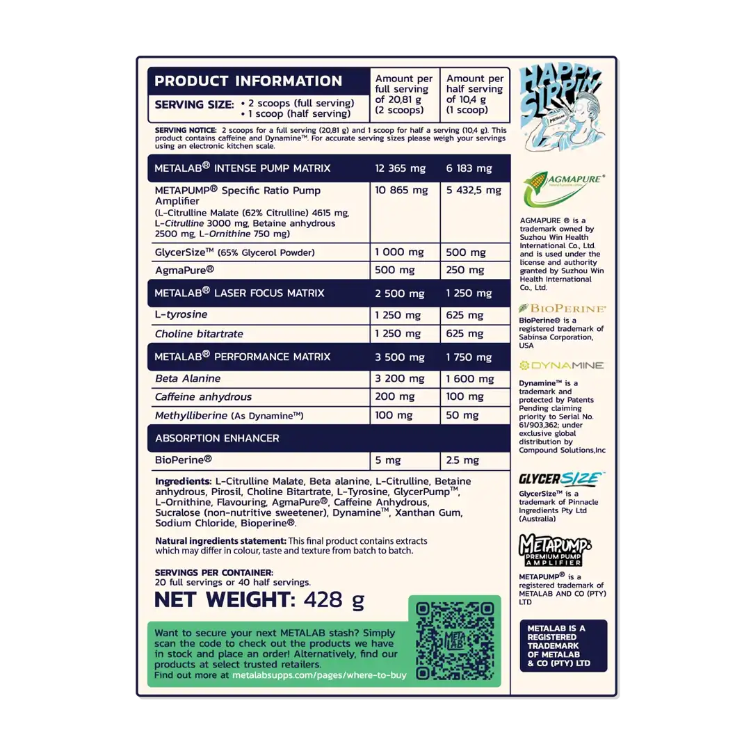 Metalab Spellbound Premium Workout Sour Watermelon Caramel, 20/40 Servings