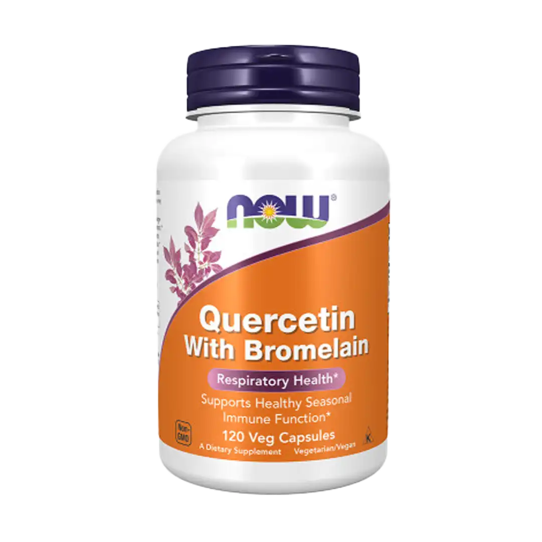 NOW Foods Quercetin with Bromelain Veg Capsules, 120's