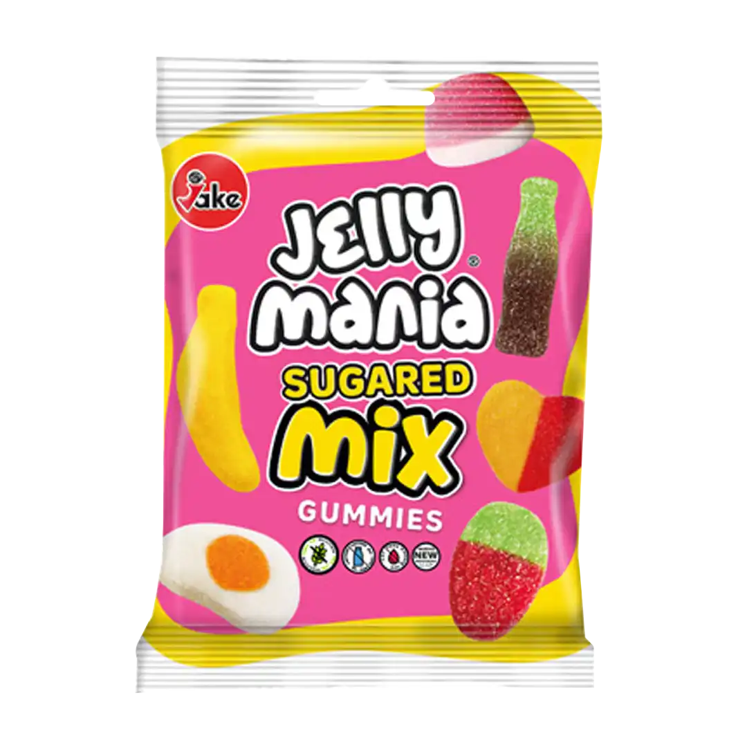 Jake Jelly Mania Sugared Mix Gummy Candy, 100g