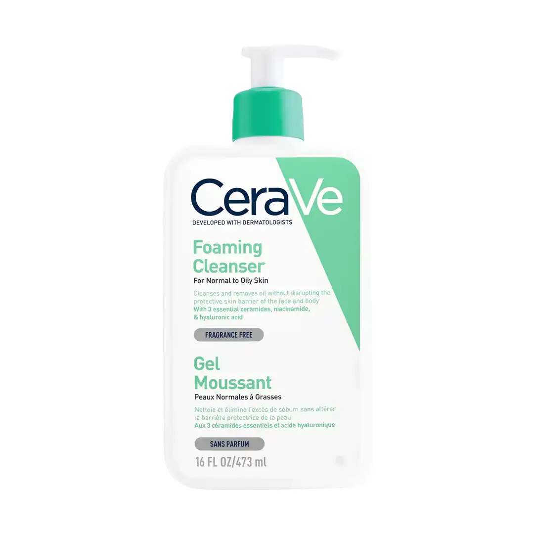 CeraVe Facial Foaming Cleanser – 473ml Jumbo Pack – For Normal To Oily Skin – UK Made