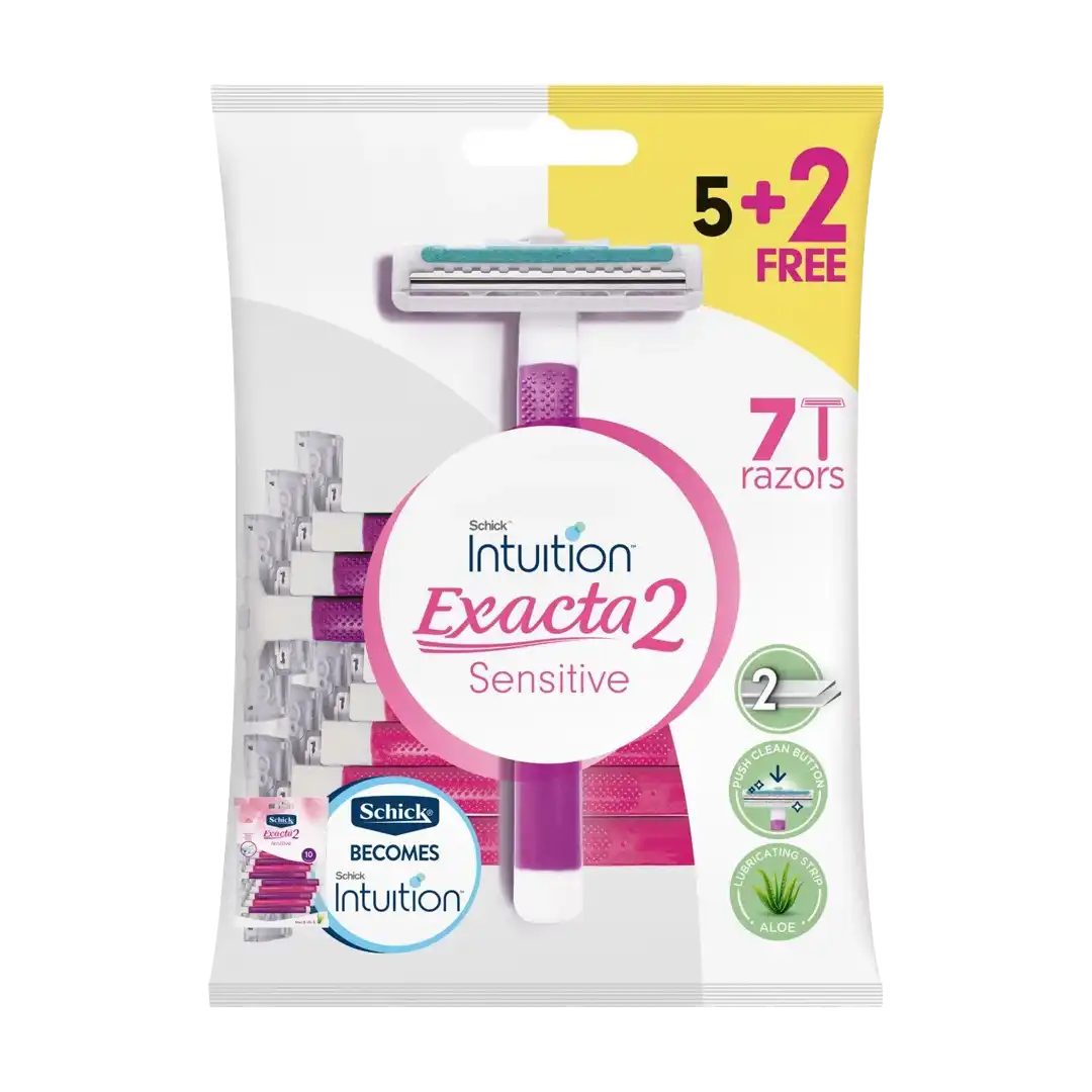 Schick Exacta 2 Female Disposable Razors Sensitive, 5 + 2