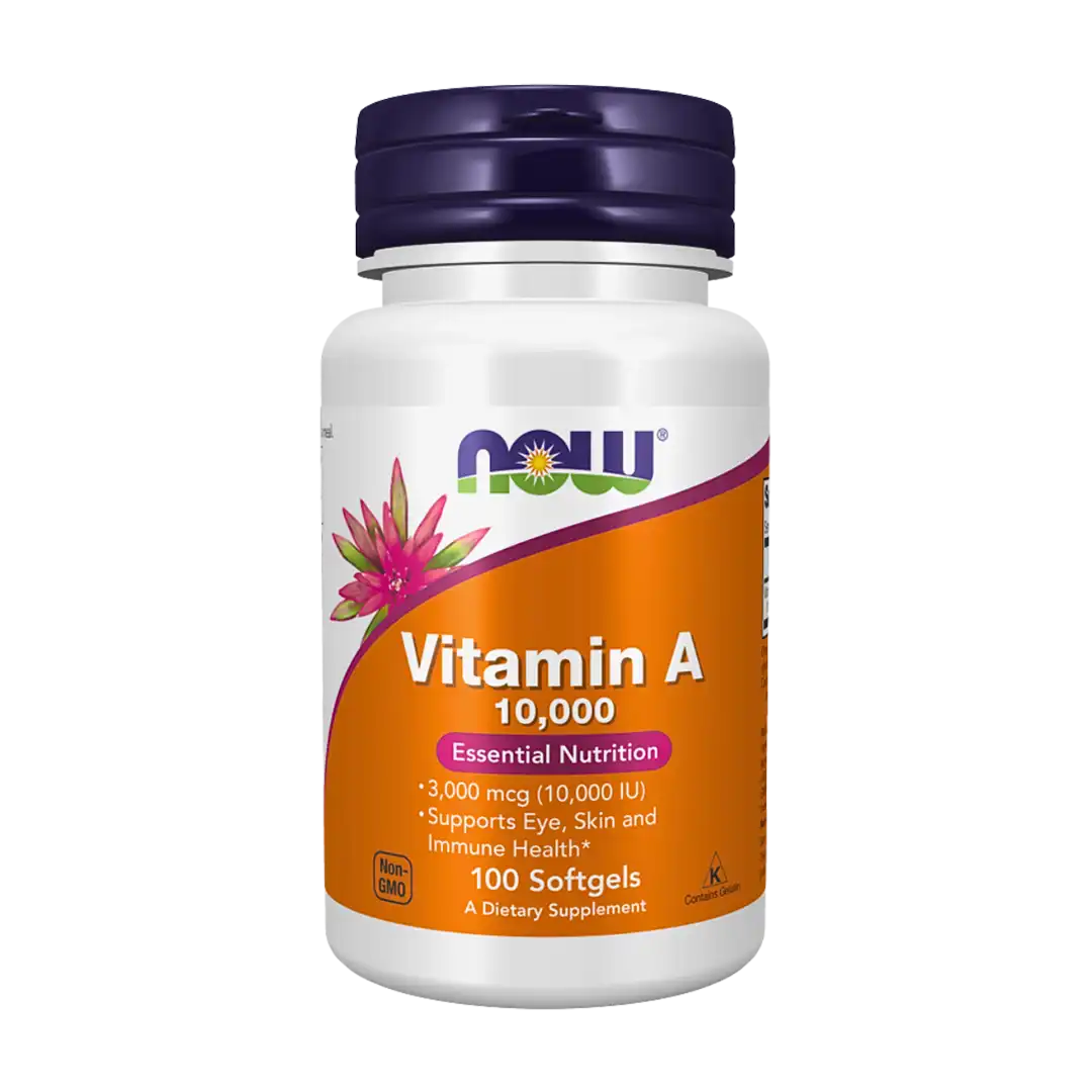NOW Foods Vitamin A 10 000 Softgels, 100's