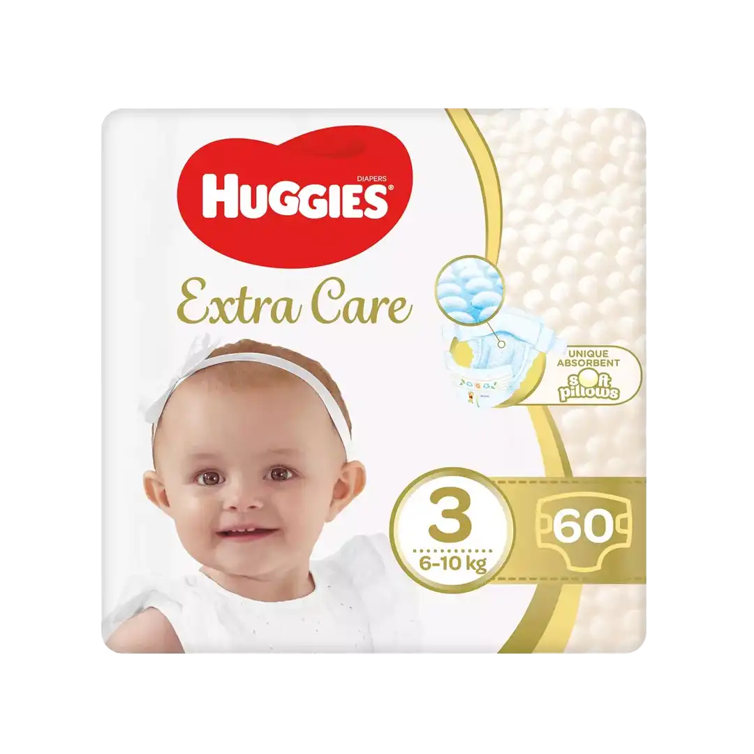 Huggies New Baby Extra Care Size 3, 60's