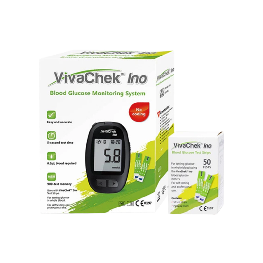 VivaChek Ino Meter + 50's Glucose Tests Strips