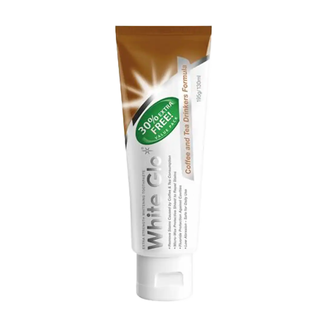 White Glo Toothpaste Tea Coffee Toothpaste, 100ml + 30ml