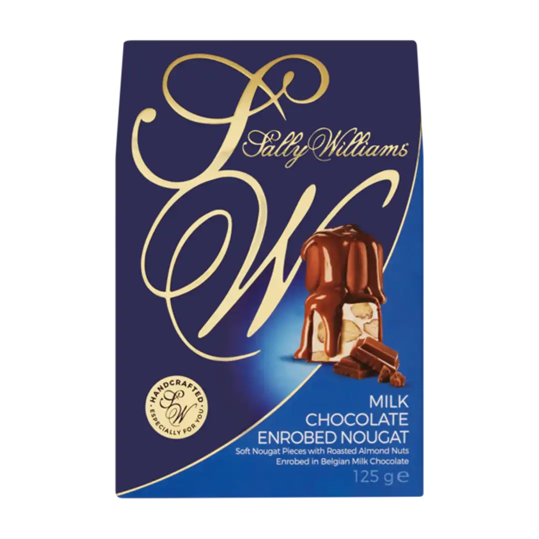 Sally Williams Milk Chocolate Coated Nougat, 125g