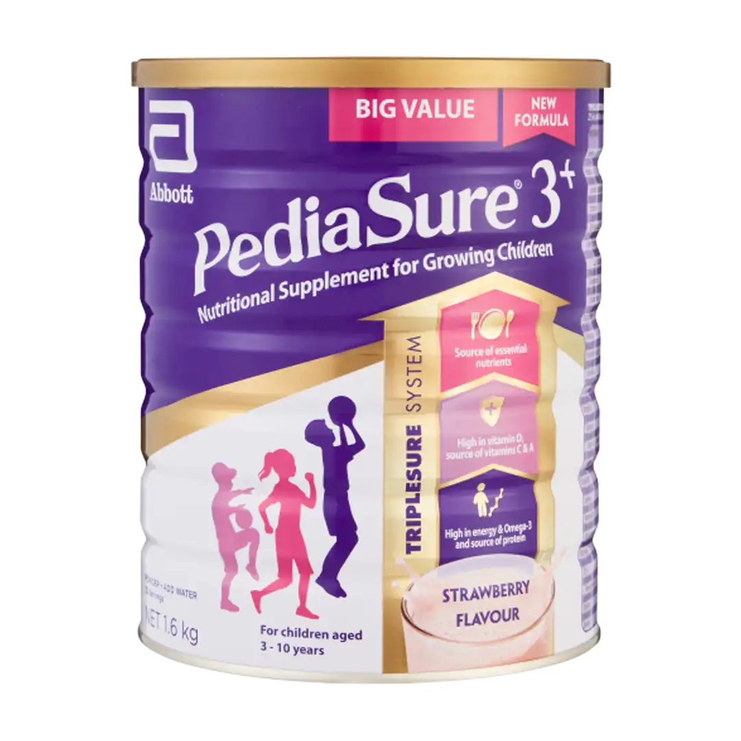 PediaSure Nutritional Supplement For Growing Children Strawberry 3+, 1.6kg