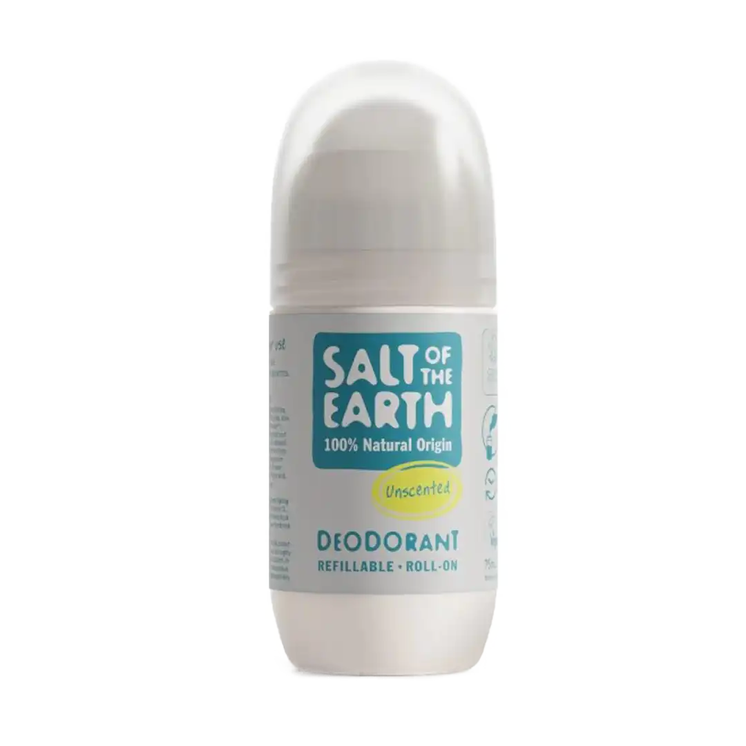 Salt of the Earth Unscented Roll-On 75ml, Refillable
