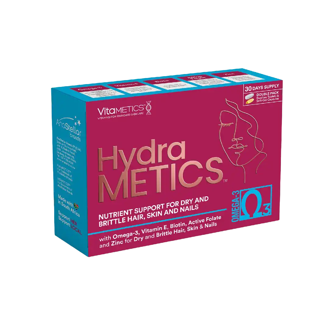 Vitametics HydraMetics for Dry & Brittle Hair Skin & Nails, 30 Day Pack
