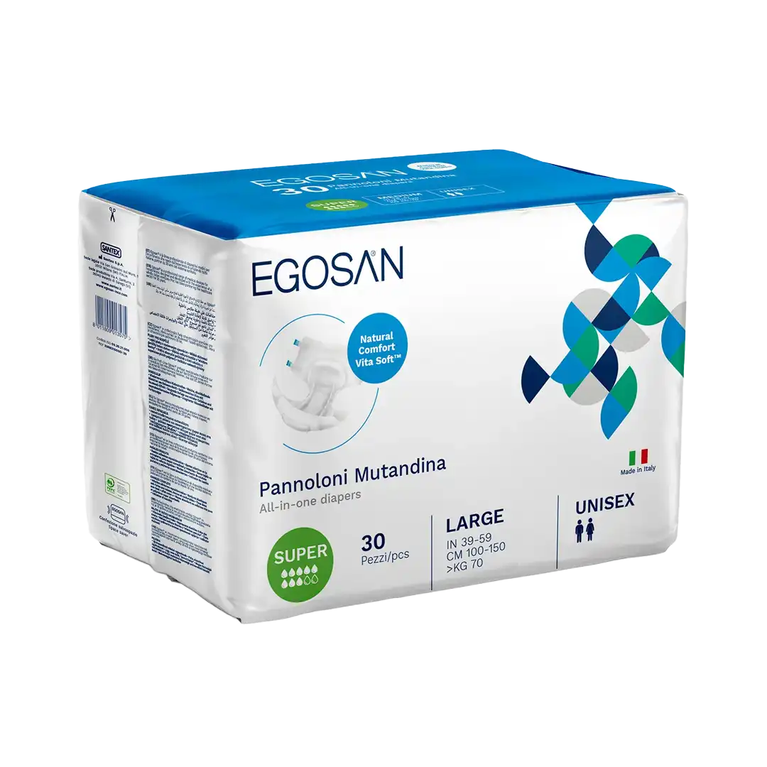 EGOSAN Super Adult Diaper All-in-one Brief, 30's Assorted