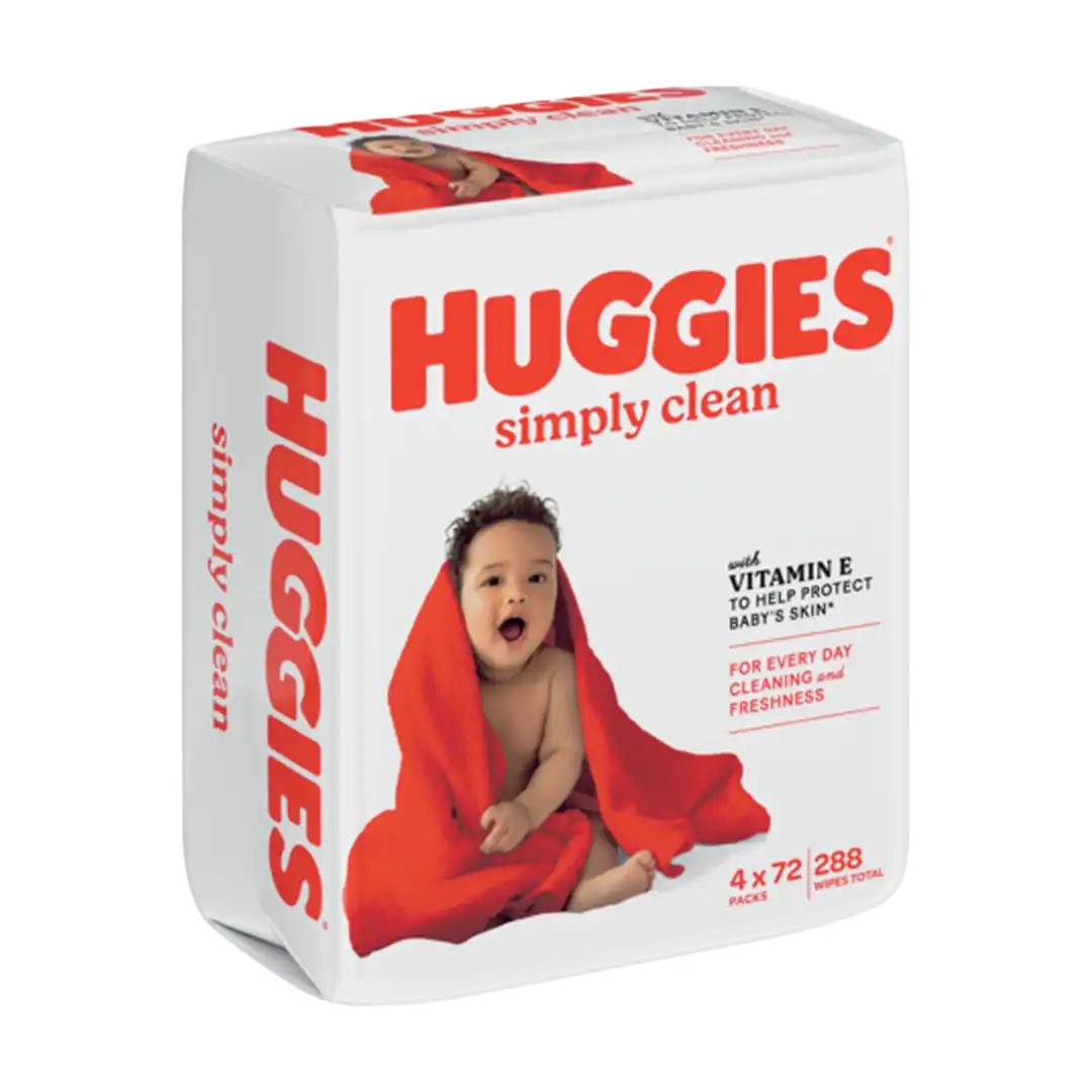 Huggies Baby Wipes Simple Clean, 4x72's
