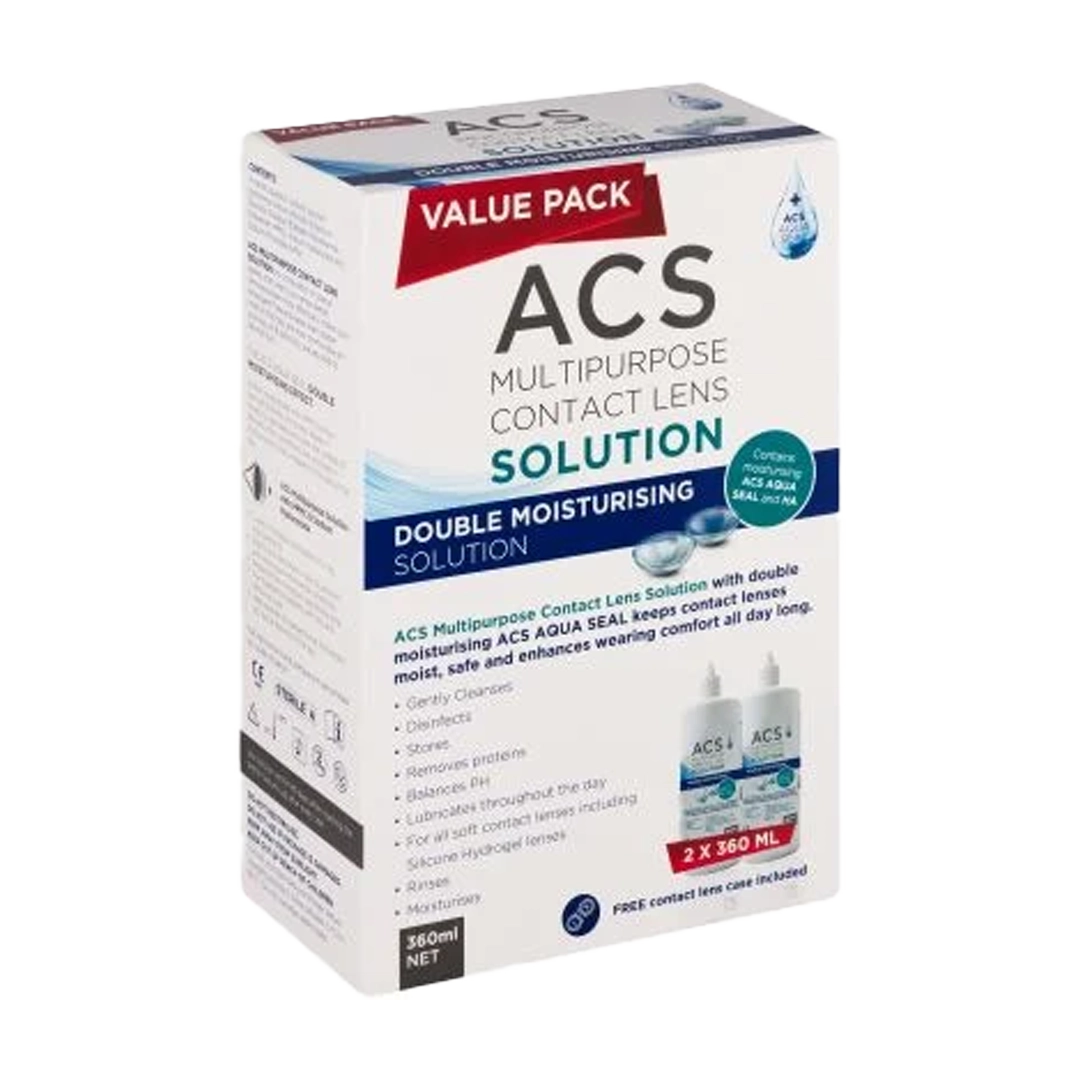 ACS Multipurpose Contact Lens Solution, 2x360ml