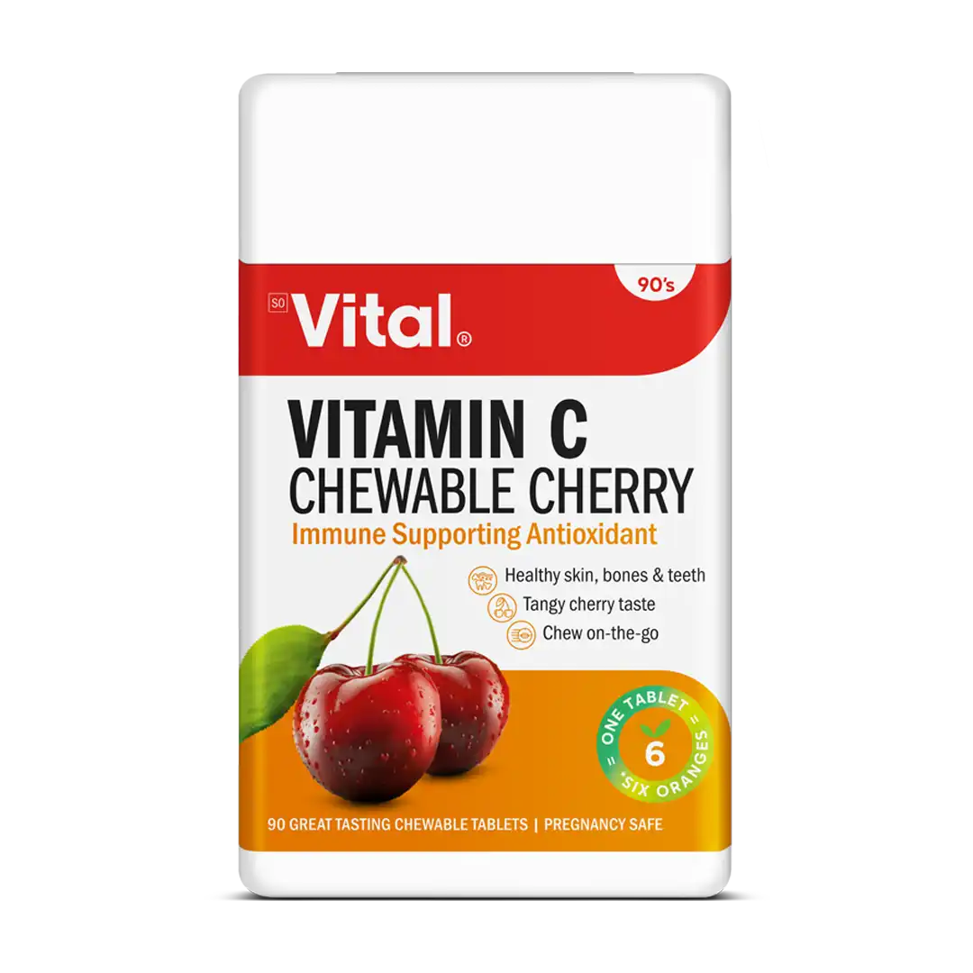 Vital Vitamin C Chew Cherry Tablets, 90's