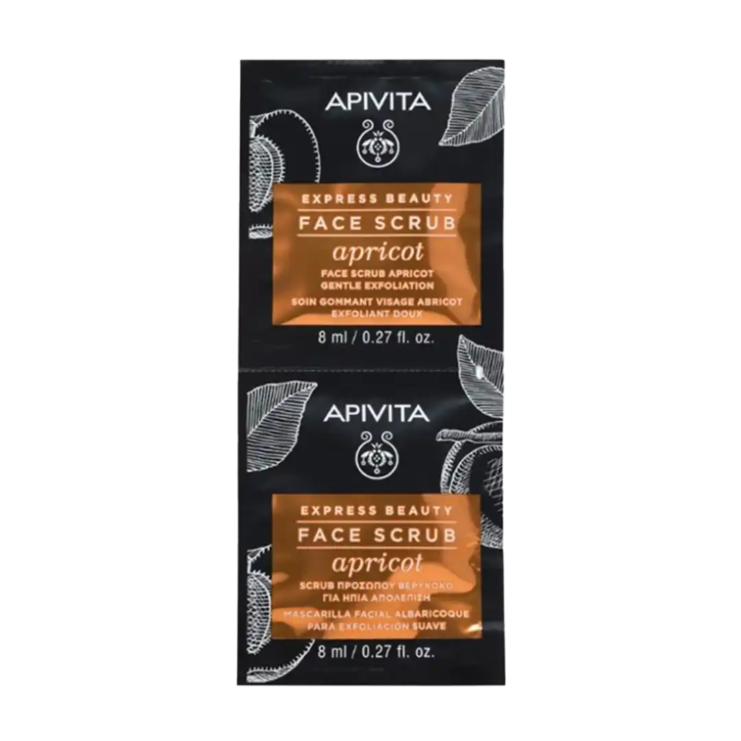 APIVITA Express Beauty Gentle Exfoliating Face Scrub with Apricot, 2x8ml