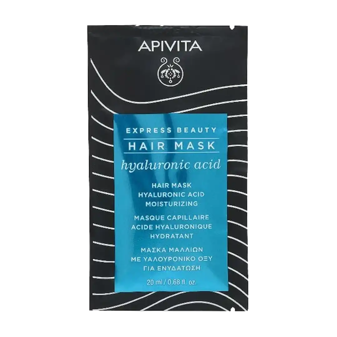 APIVITA Express Beauty Moisturising Hair Mask with Hyaluronic Acid, 20ml