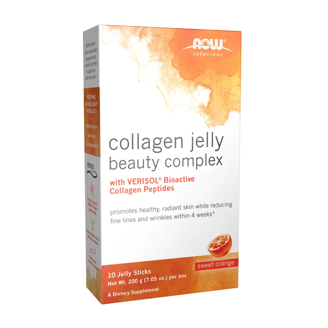 NOW Foods Collagen Jelly Beauty Complex Sweet Orange Jelly Sticks, 10's
