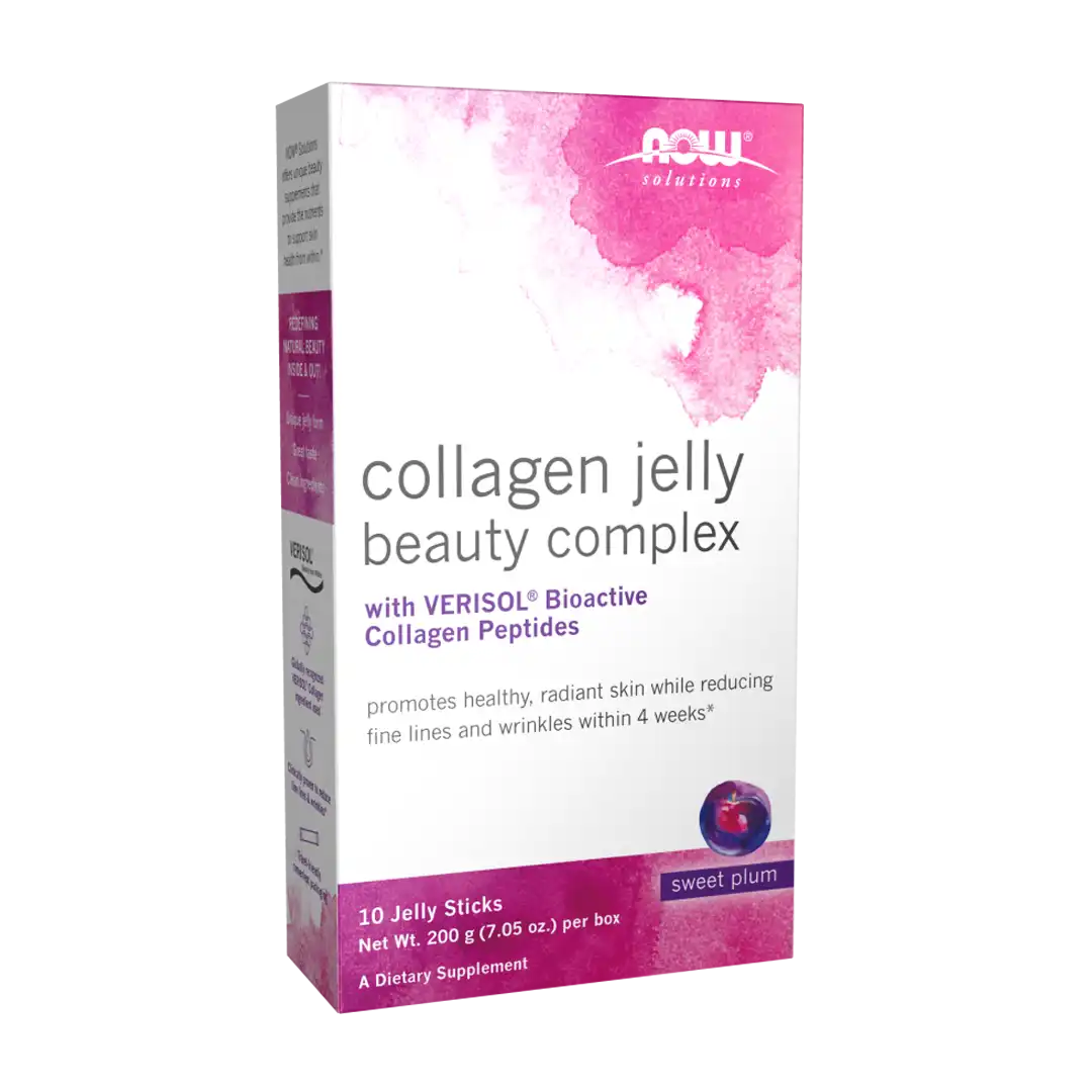 NOW Foods Collagen Jelly Beauty Complex Sweet Plum Jelly Sticks, 10's