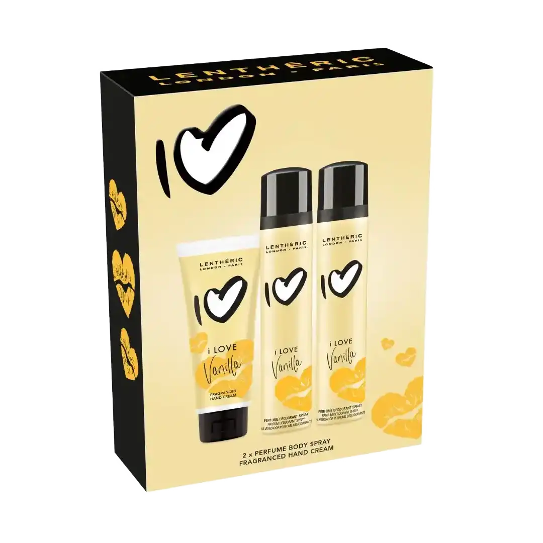 Lentheric Hoity Toity I Love Vanilla Perfume Body Spray x 2 & Hand Cream 75ml