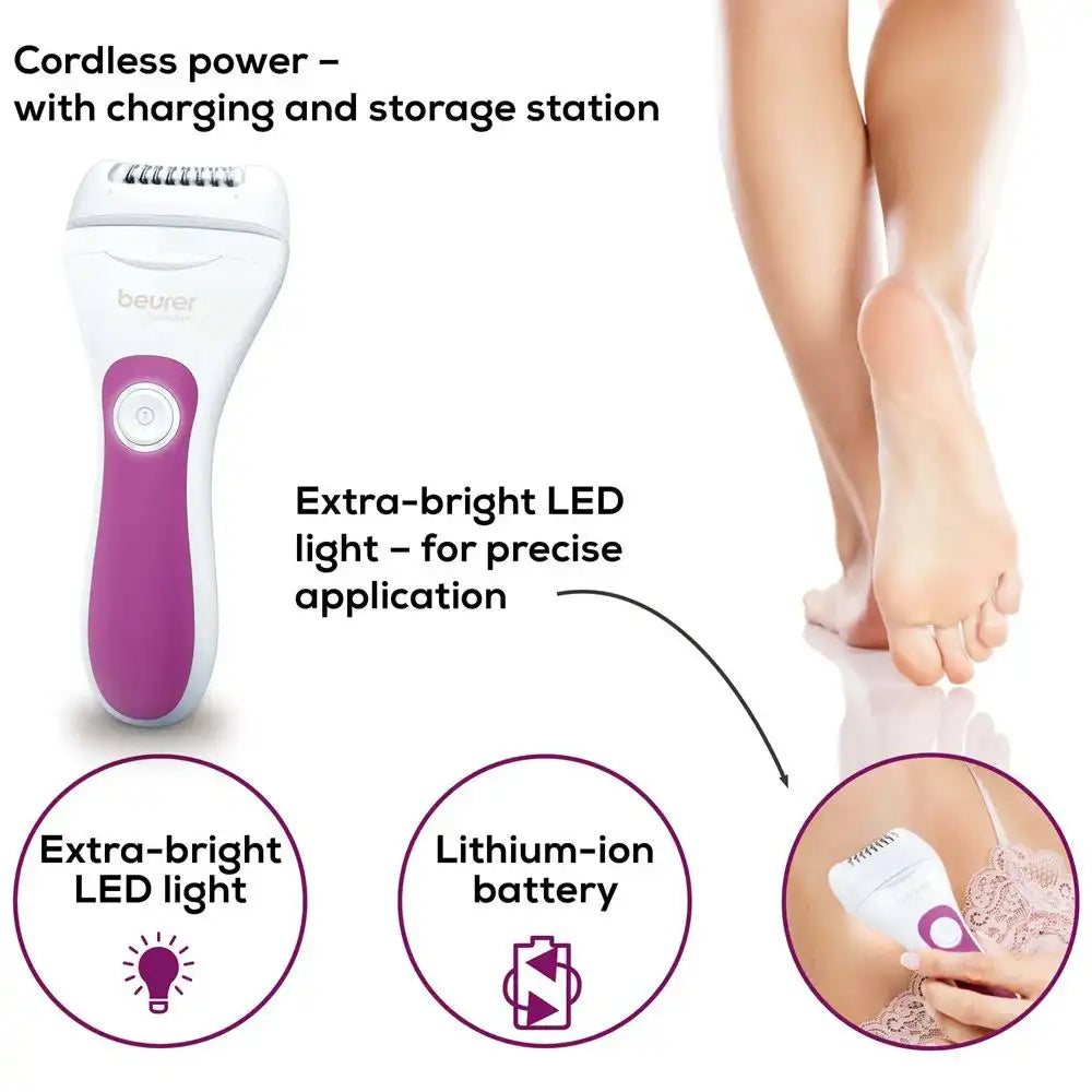 Beurer Epilator Shaver Trimmer: Face, Bikini, Legs, Underarms HL 76 Wet/Dry