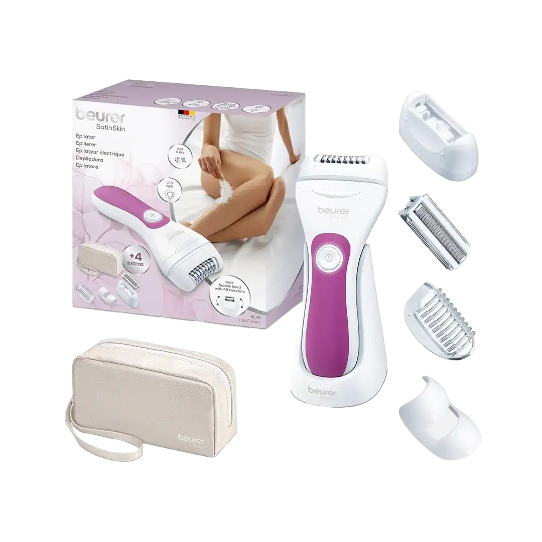 Beurer Epilator Shaver Trimmer: Face, Bikini, Legs, Underarms HL 76 Wet/Dry