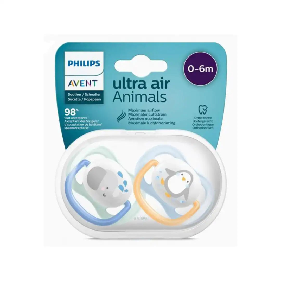 Philips Avent Ultra Air Animals Soother, 0 - 6 Months