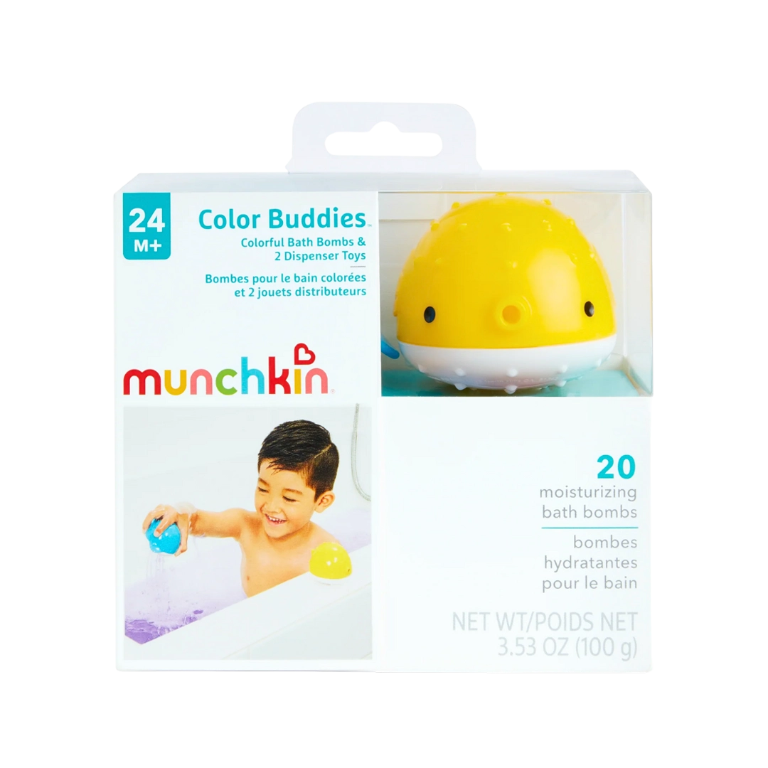 Munckin Colour Buddies Bath Bombs & 2 Toy Dispenser Set
