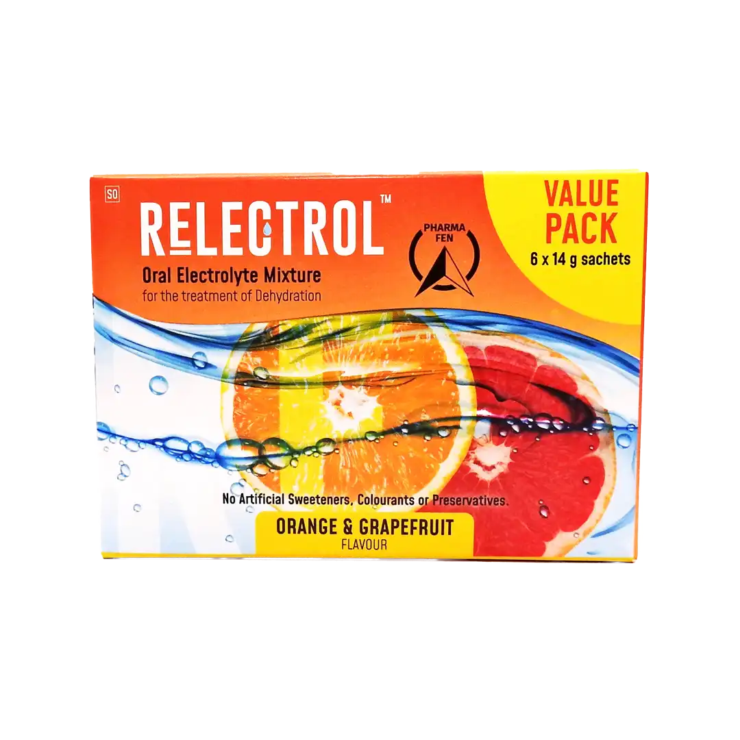 Relectrol Oral Electrolyte Mixture Orange/Grapefruit Sachet, 14g x 6's