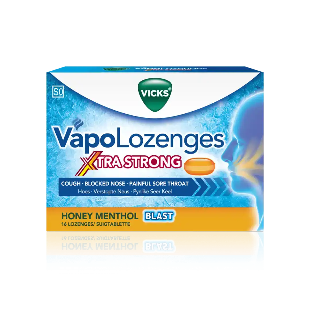 Vicks Lozenges Xtra Strong Honey Menthol, 16's