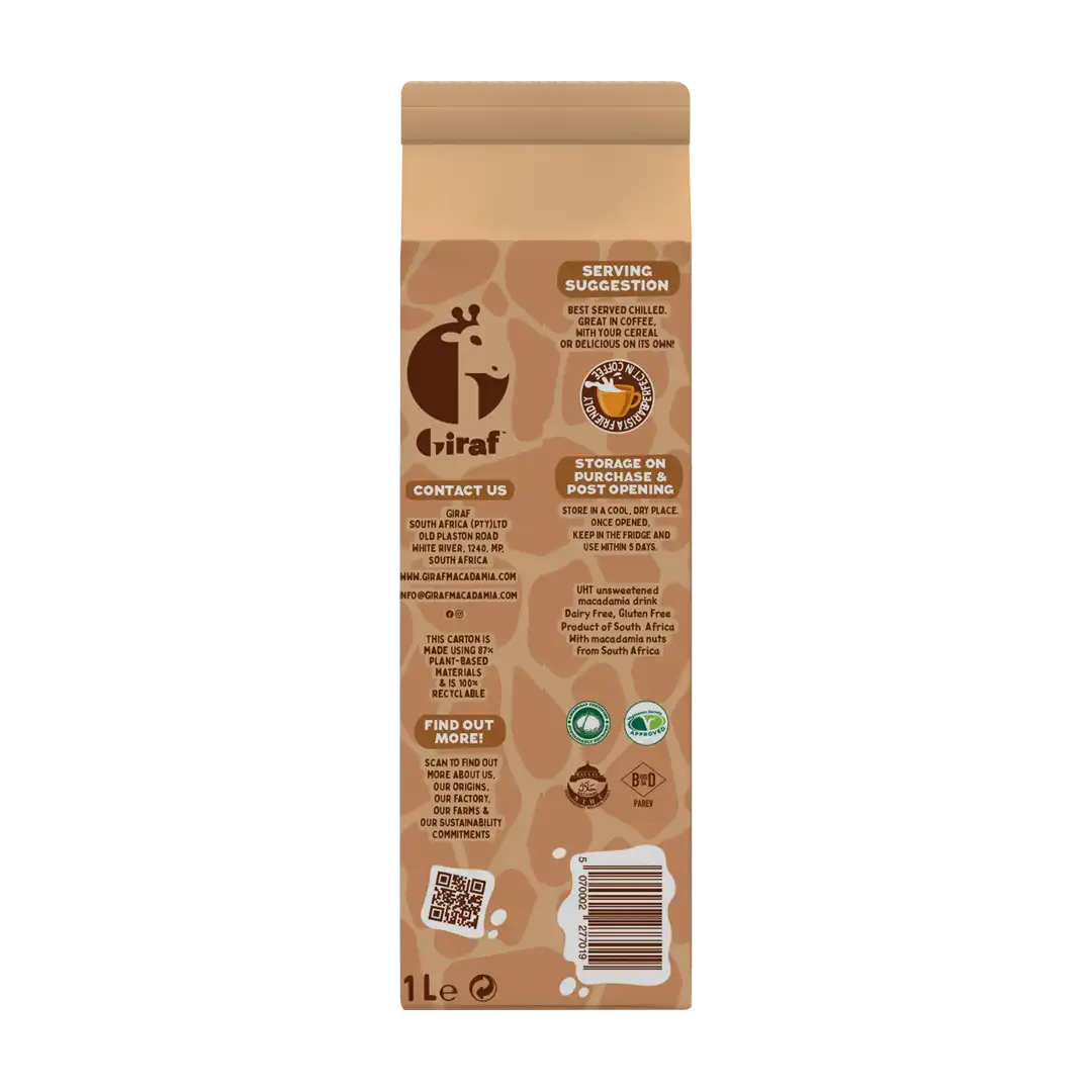 Giraf Macadamia Milk 1L, Oat
