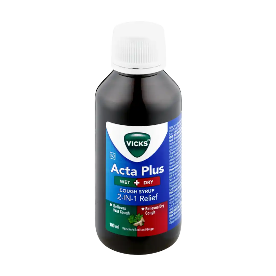 Vicks Acta Plus Xtra Strong Wet & Dry Cough Syrup, 100ml