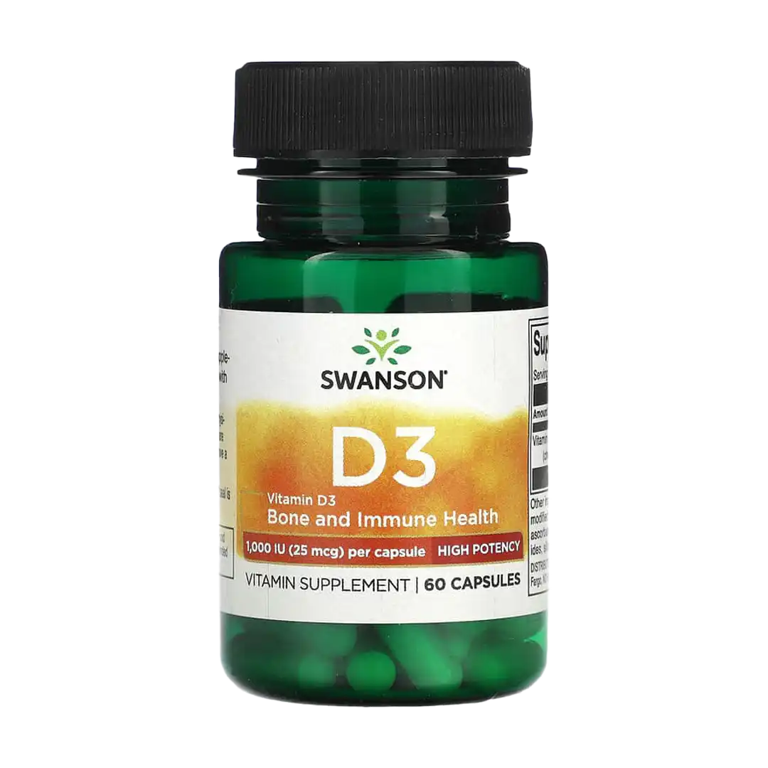 Swanson Vitamin D3 1000 IU 25mcg Capsules, 60's