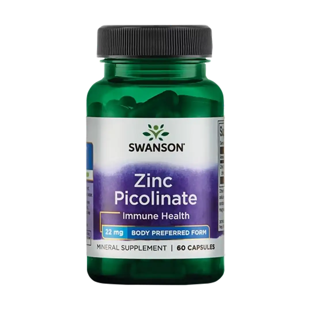 Swanson Zinc Picolinate Mineral Supplement 22mg Capsules, 60's