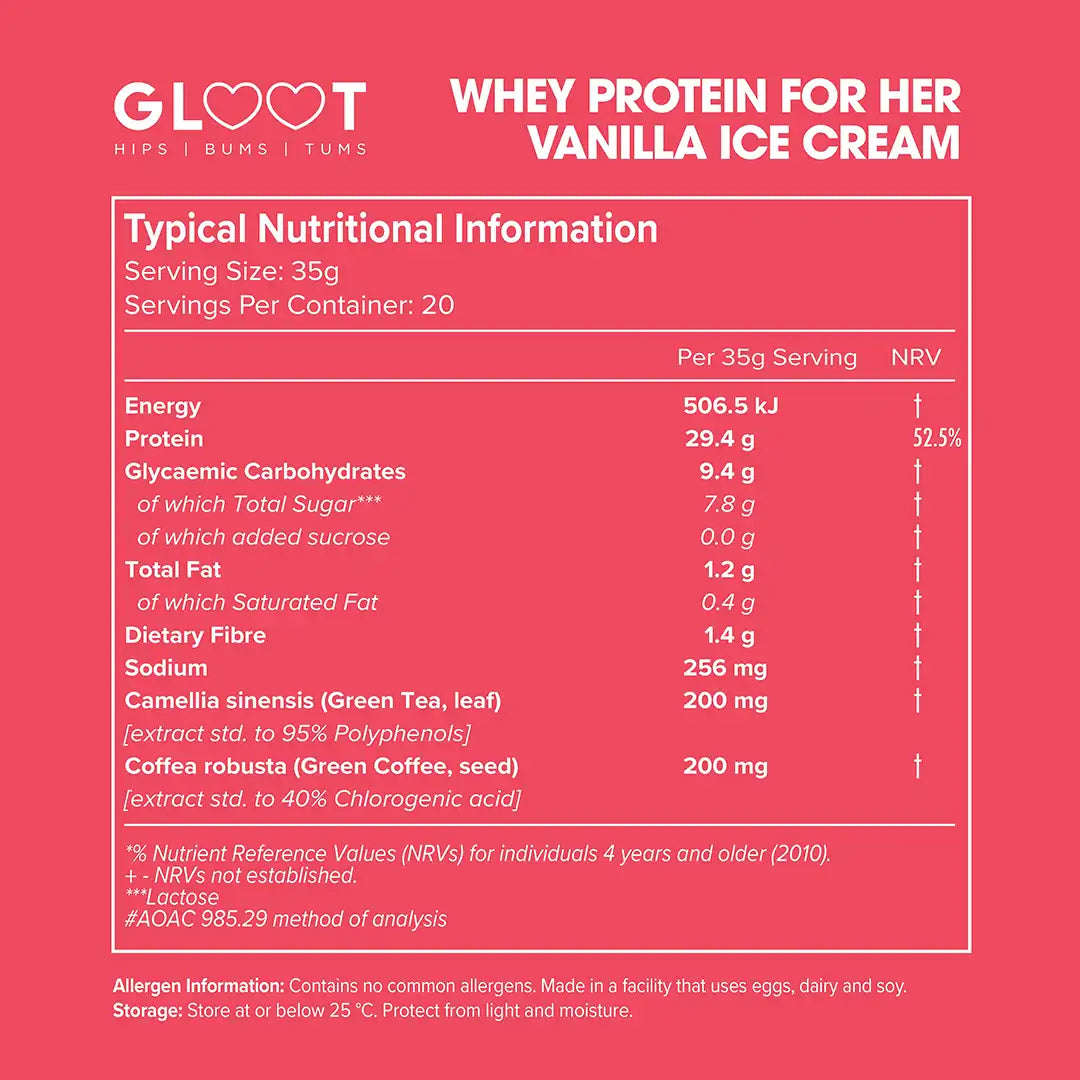 Gloot Whey Protein For Her Vanilla Ice Cream, 700g