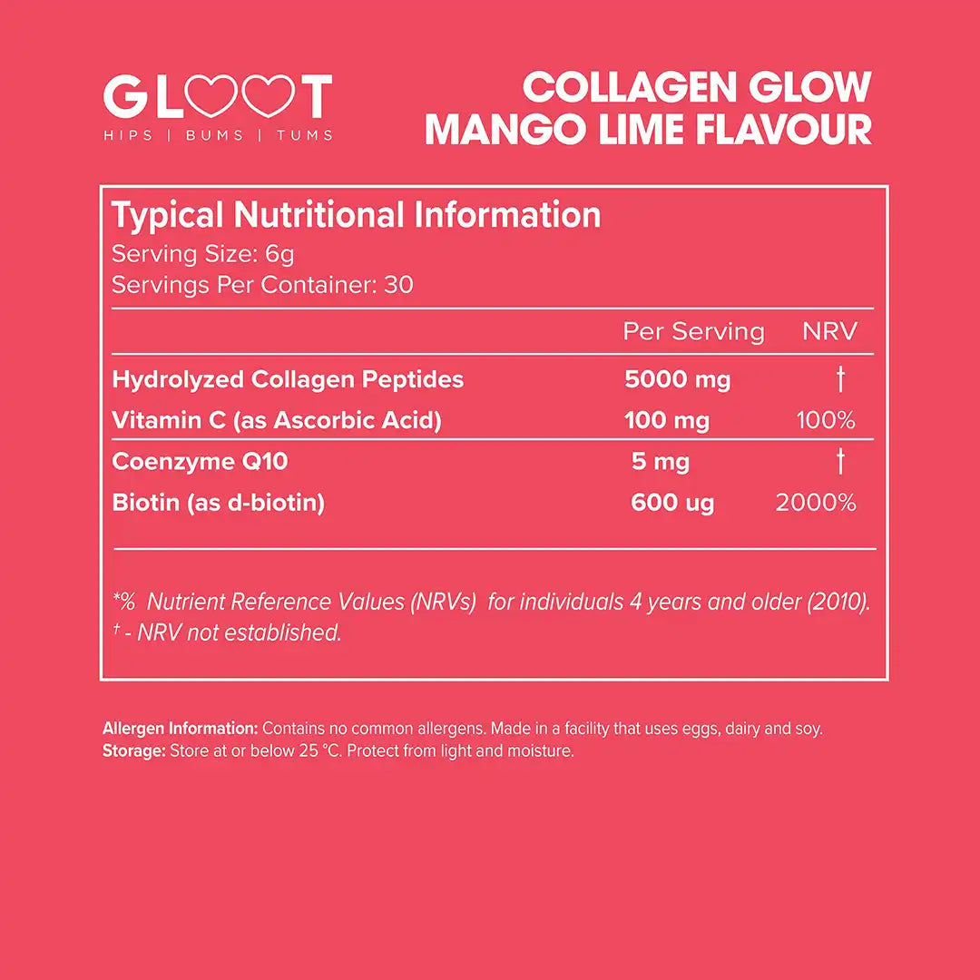 Gloot Collagen Glow Mango Lime, 195g