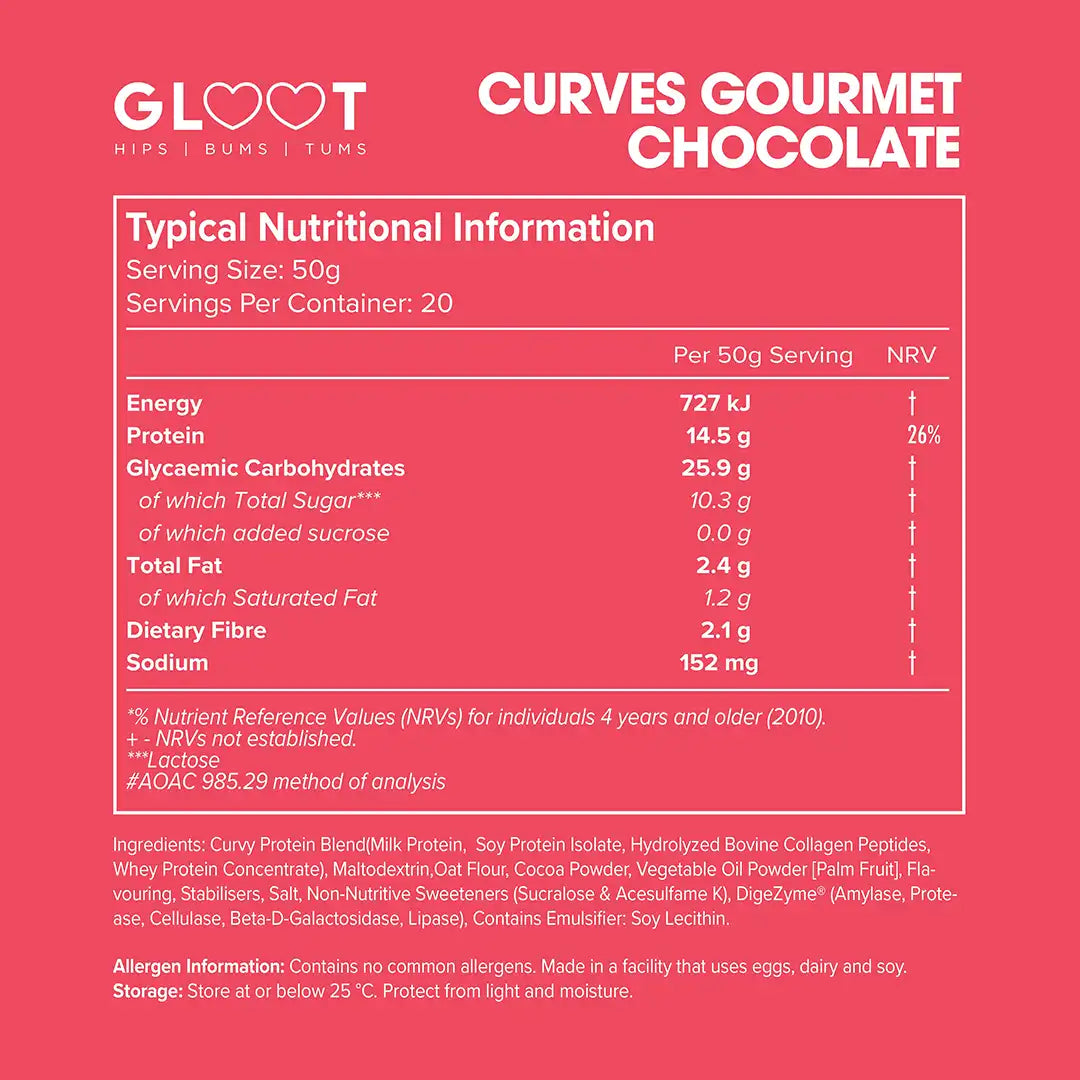 Gloot Curves Meal Replacement Chocolate, 1kg