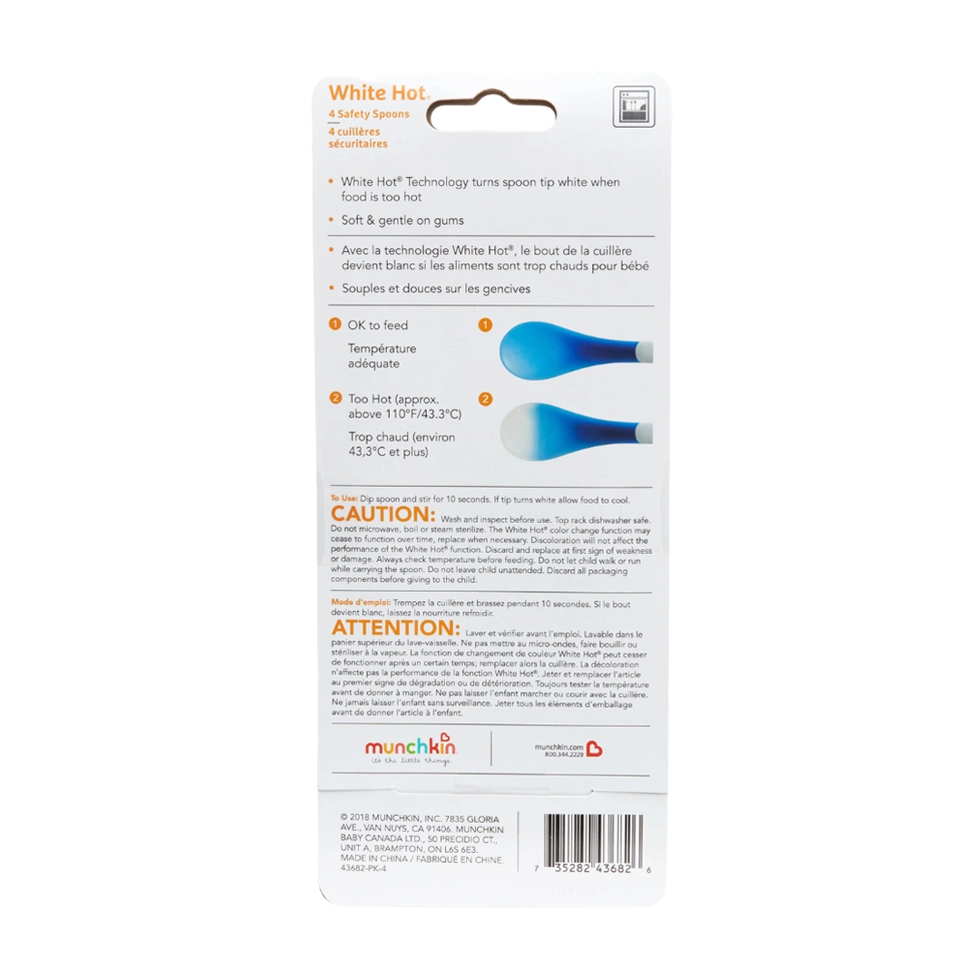 Munchkins White Hot Spoons 4 pack