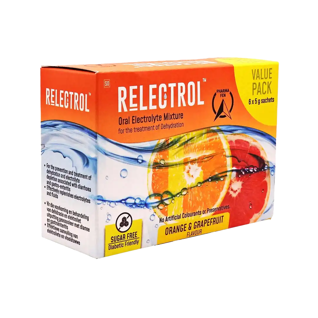 Relectrol Oral Electrolyte Mixture Sugar Free Orange/Grapefruit Sachet, 5g x 6's