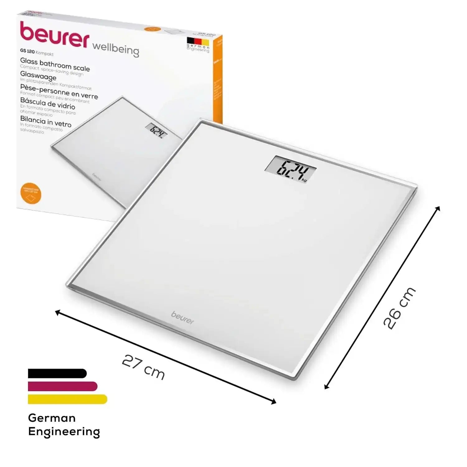 Beurer Germany GS 120 Elegant Mirror Effect Bathroom Scale