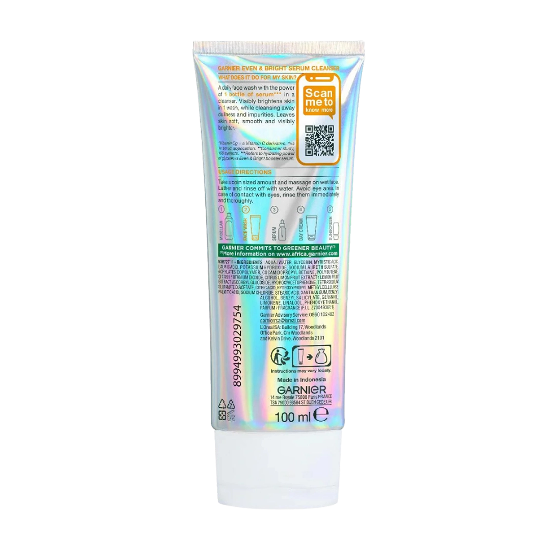 Garnier Vitamin C Even And Bright Serum Cleanser, 100ml
