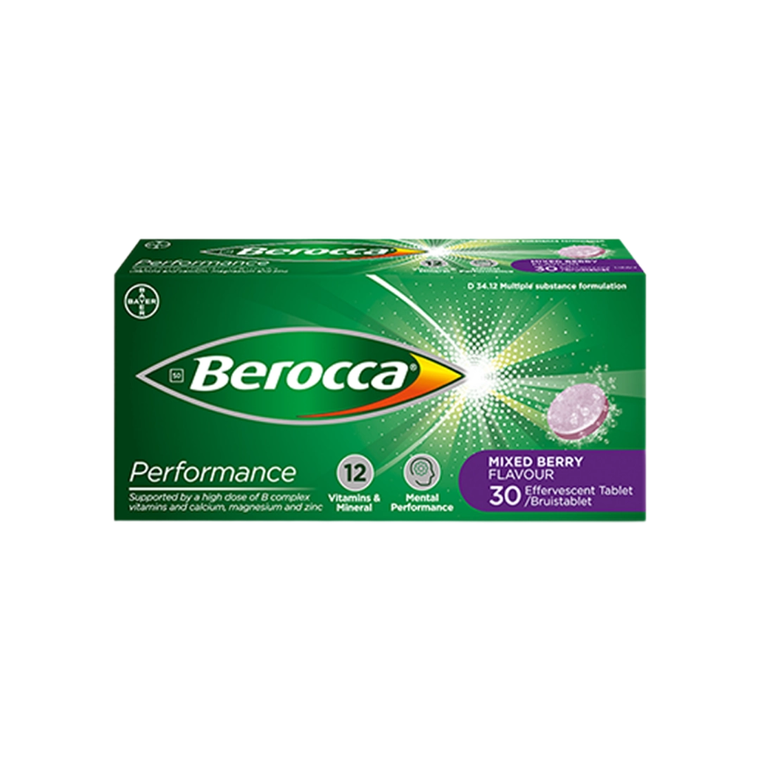 Berocca Performance Mixed Berry Effervescent Tablets, 30's