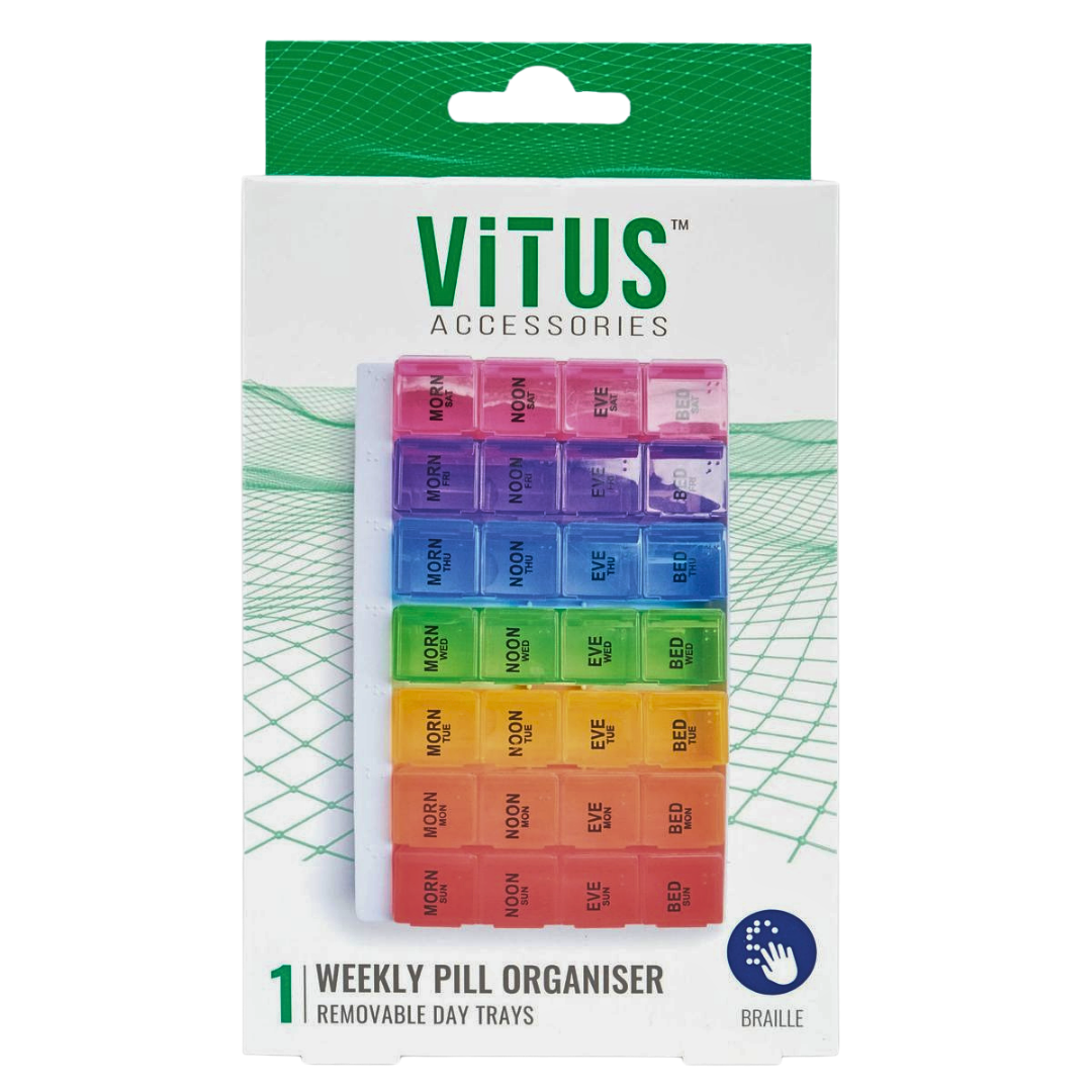 Vitus Weekly Pill Organiser, 4 Compartments Per Day
