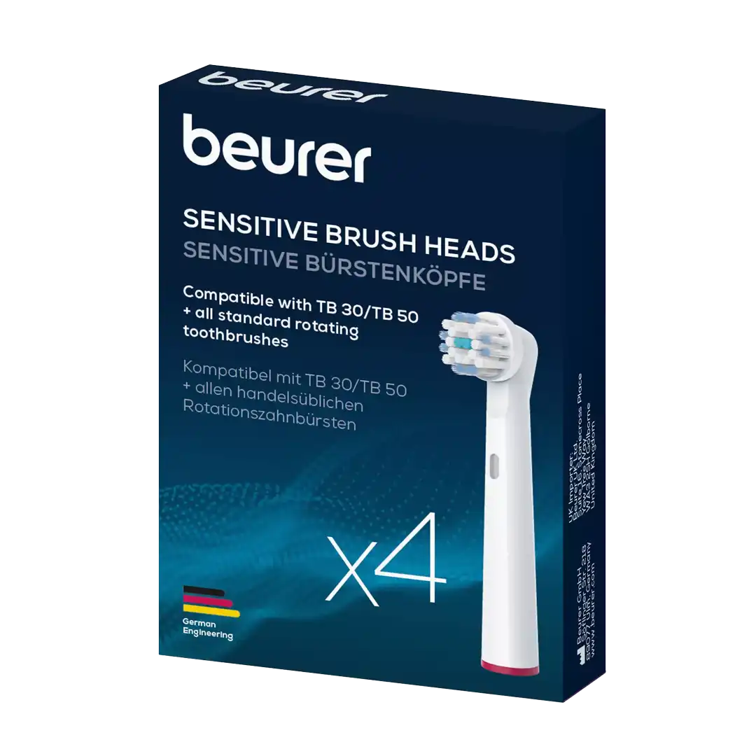 Beurer Spare Sensitive Electric Toothbrush Heads, 4's