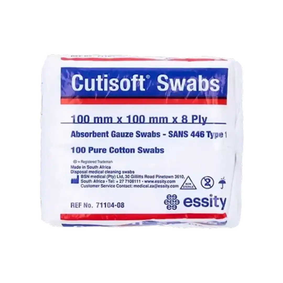 Cutisoft Absorbent Swabs 100 x 100mm 8ply, 100's