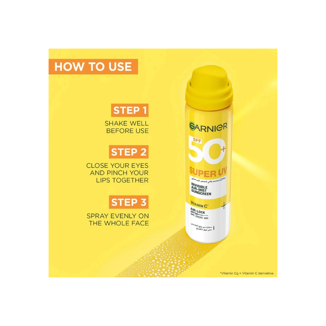 Garnier Super UV Air-Mist Sunscreen Invisible Vitamin C, 75ml