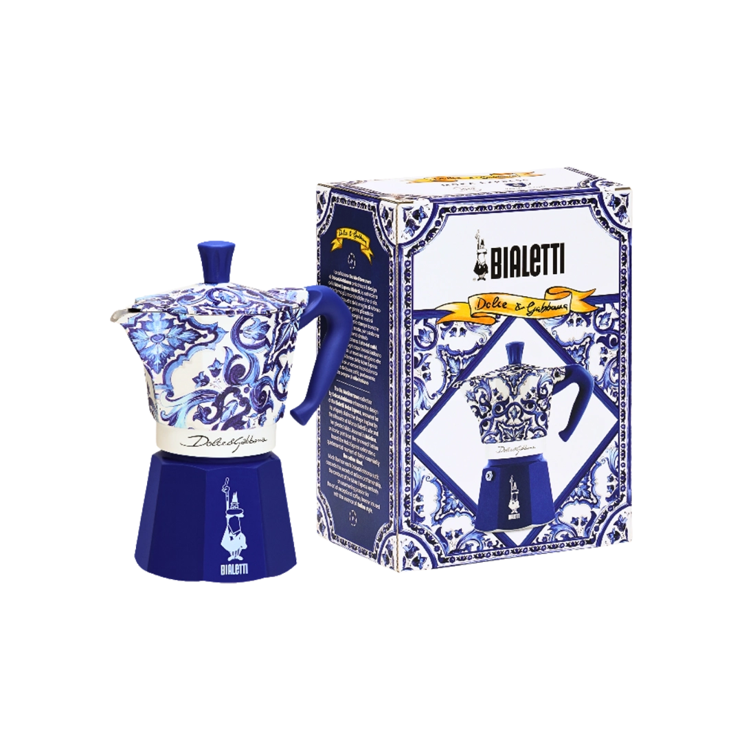 Bialetti Dolce and Gabbanna Mediterranean Blue Induction Coffee Pot 3 Cups