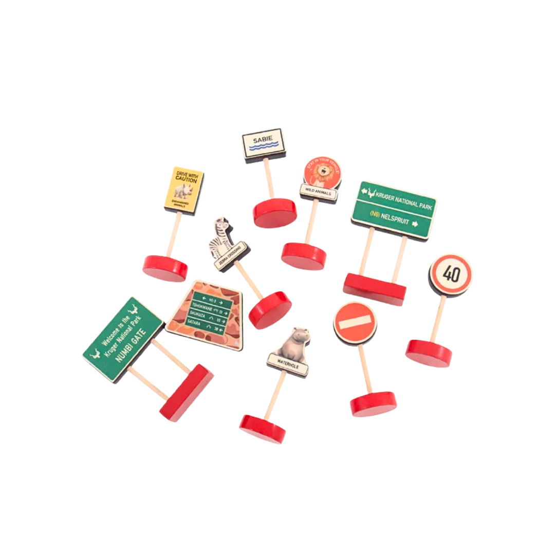 Grow Baby Wooden Road Sign Toy Set On Safari