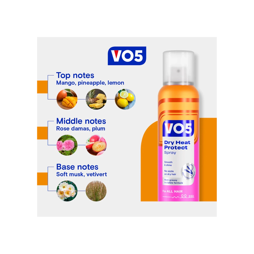 VO5 Dry Heat Protect Spray, 200ml