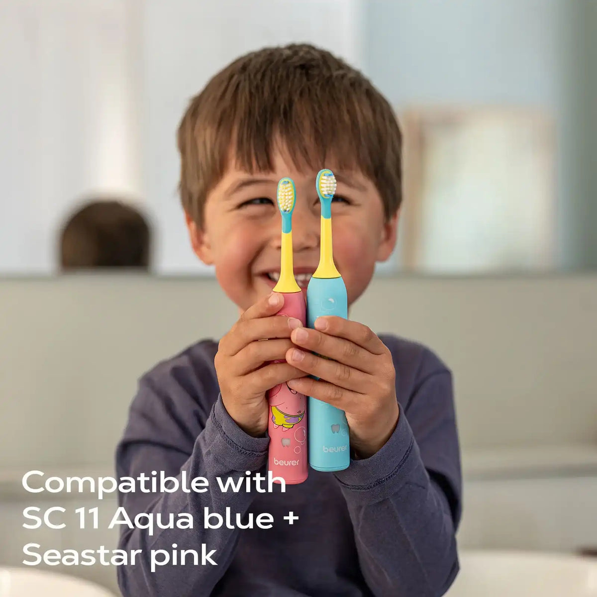 Beurer Germany SpongeBob Sonic Toothbrush Heads x4, SC 11 Wavy Clean 6+ Yrs