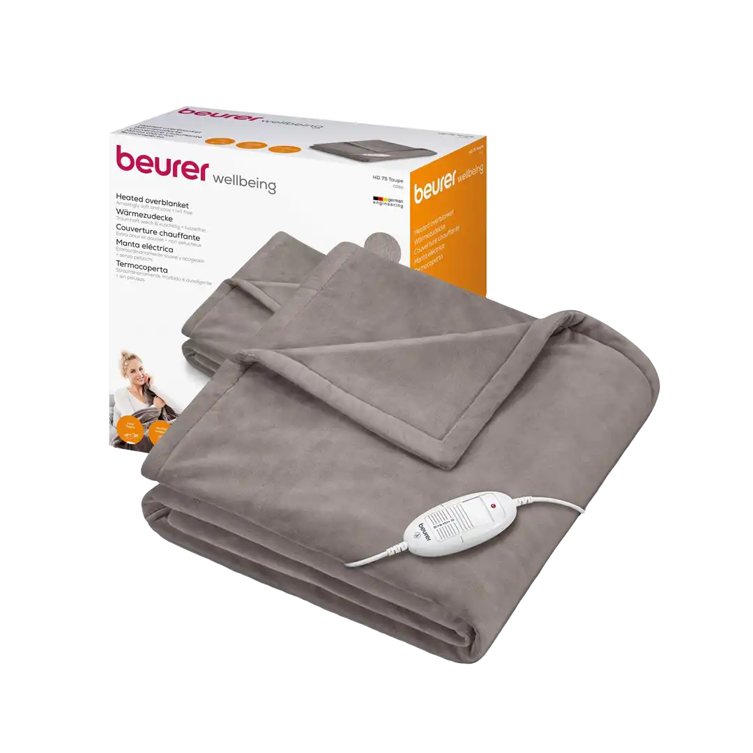 Beurer HD75 Heated Blanket Brown-Grey
